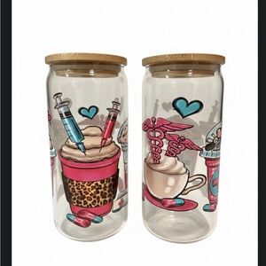 Whimsical Glass Jars with Bamboo Lids